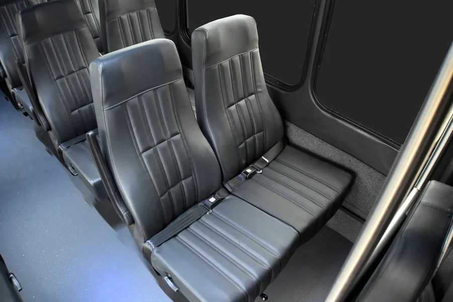 14-Passenger White Bus interior